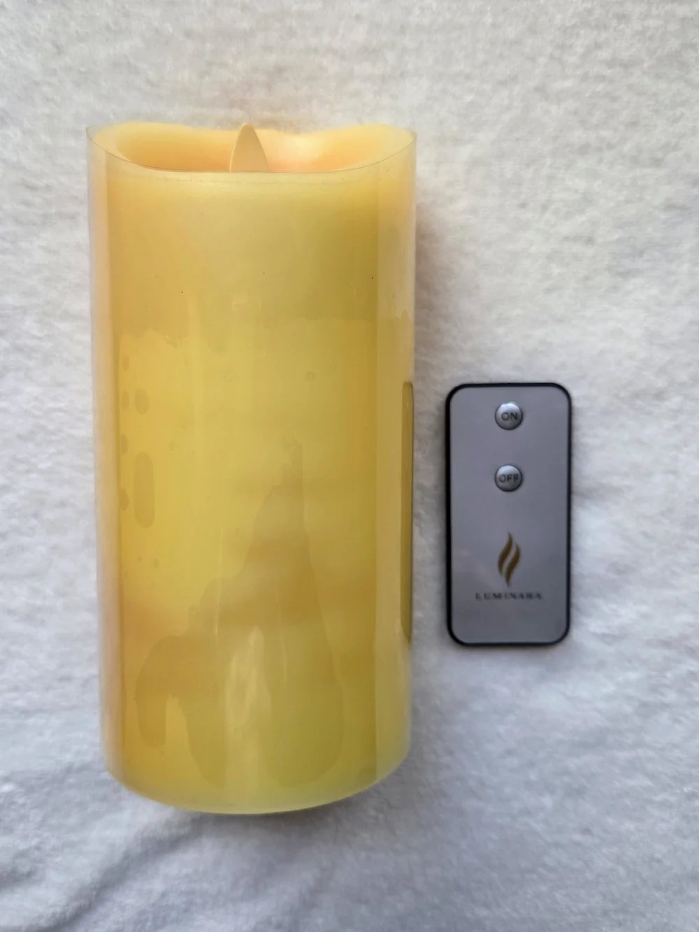 Luminara Moving Wick Flameless Pillar Candle With Remote - Peach